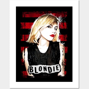 Debbie Harry Blondie Retro Pop Art Red Stripes Posters and Art